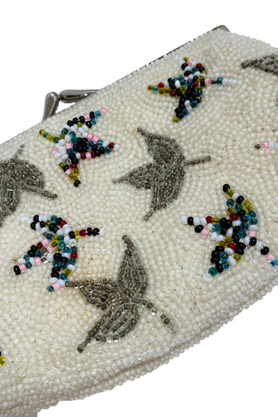 1950s Ecru Beaded Coin Purse