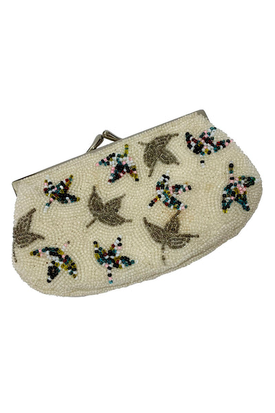 1950s Ecru Beaded Coin Purse