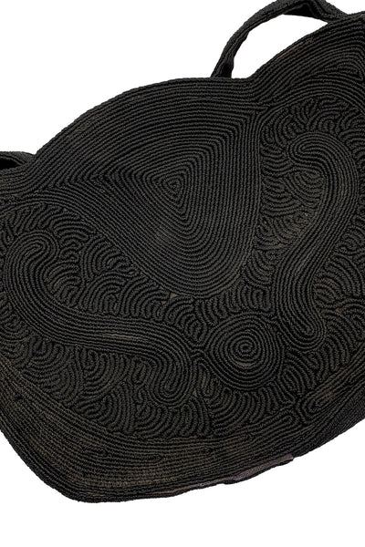 1940s Black Corded Bag