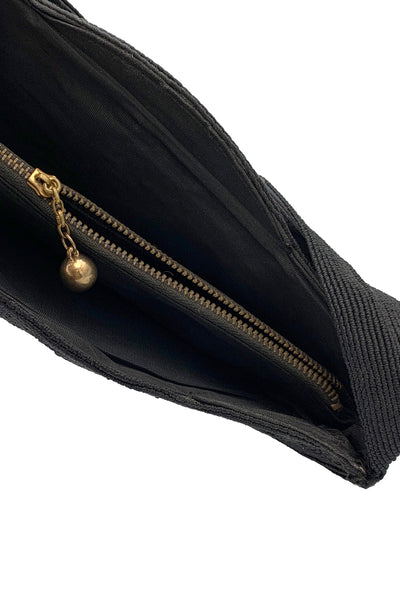 1940s Black Corded Bag