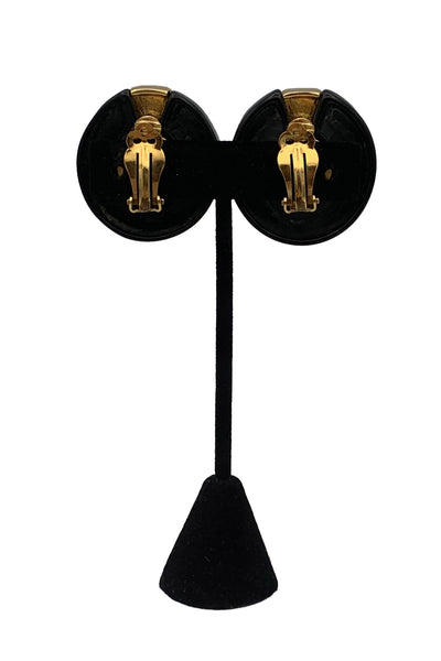 1980's Black and Gold Chunky Earrings