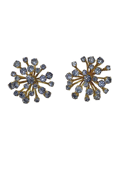1960s Blue Rhinestone Sparkle Earrings