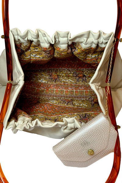 1960s Cream Vinyl Purse