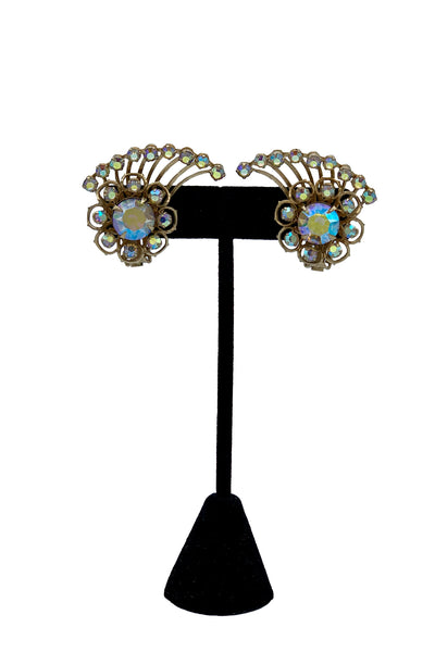1960's Aurora Borealis Crawler Earrings