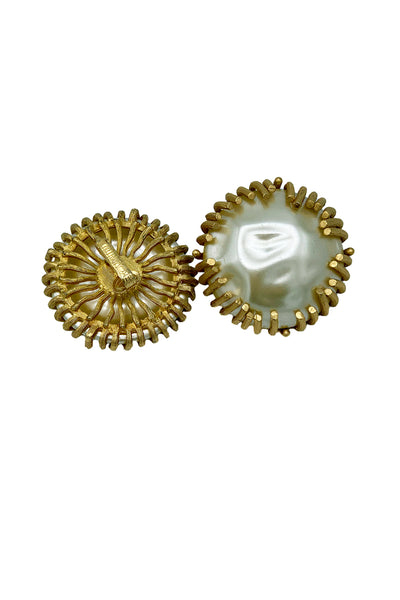 1960s Large Pearl Clip Earrings
