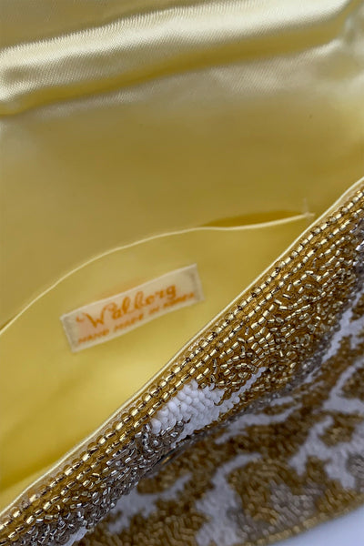 1960's Gold, Silver, and White Beaded Bag