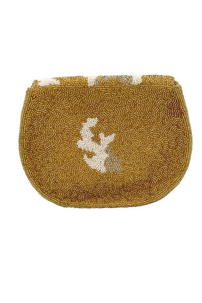 1960's Gold, Silver, and White Beaded Bag