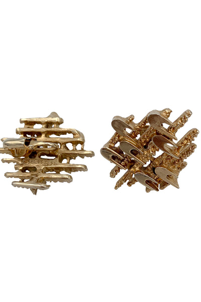 1960's Gold Brutalist Earrings