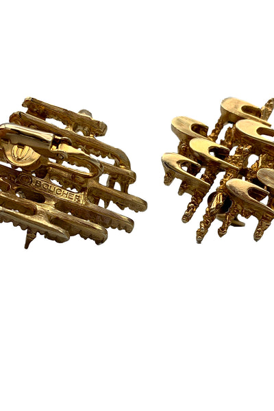 1960's Gold Brutalist Earrings