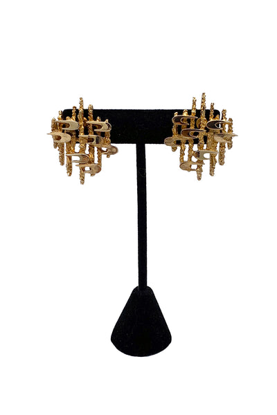 1960's Gold Brutalist Earrings