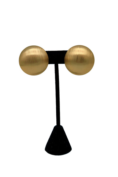 1960's Brushed Gold Clip Earrings