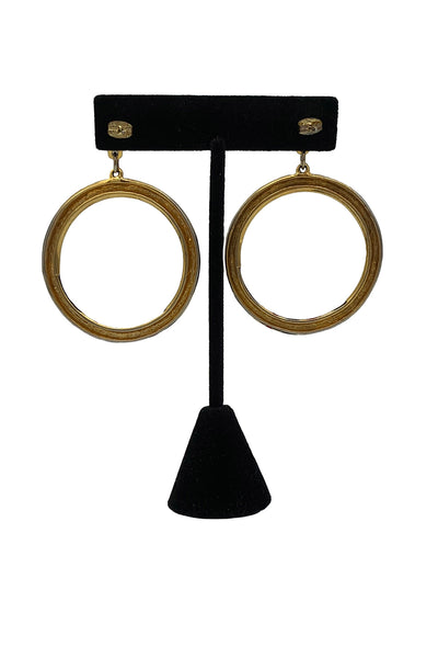 1970's Gold Enamel Hoops