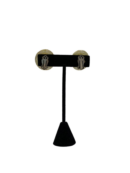 1950s White Lucite Confetti Earrings