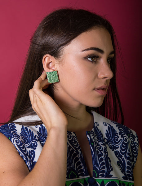 1960s Green and White Enamel Set