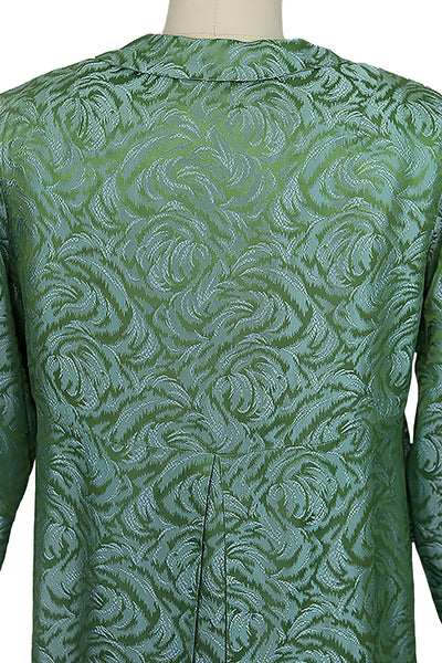 1960's Green Damask Jacket and Dress Set