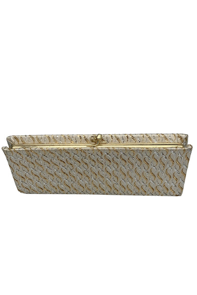 1960s Silver and Gold Metallic Clutch