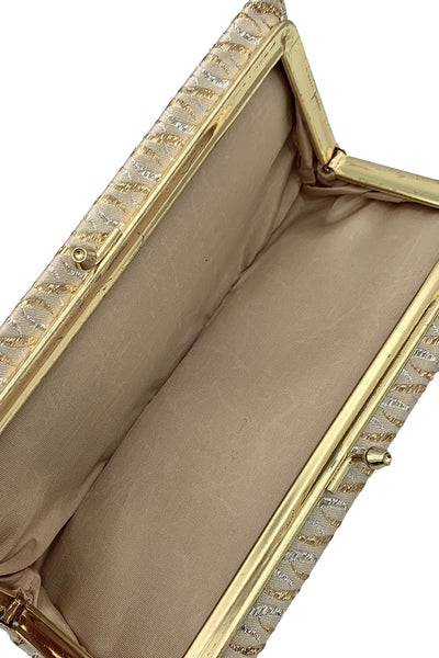 1960s Silver and Gold Metallic Clutch