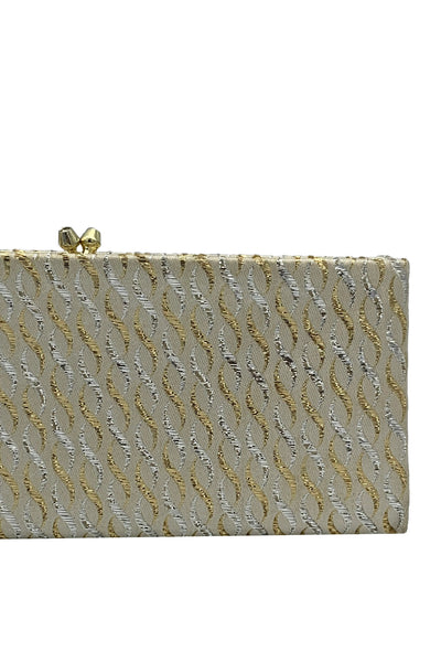 1960s Silver and Gold Metallic Clutch