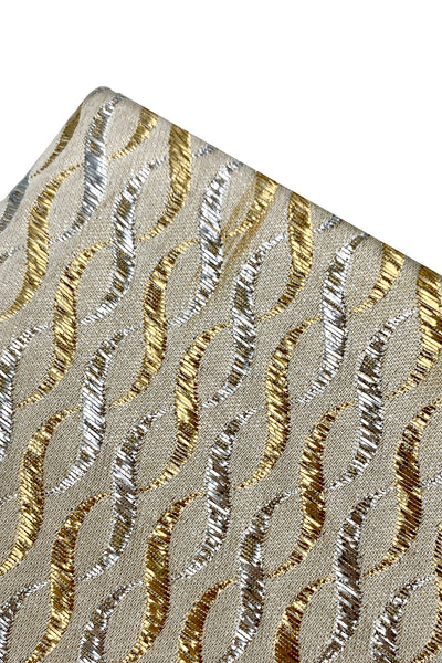 1960s Silver and Gold Metallic Clutch