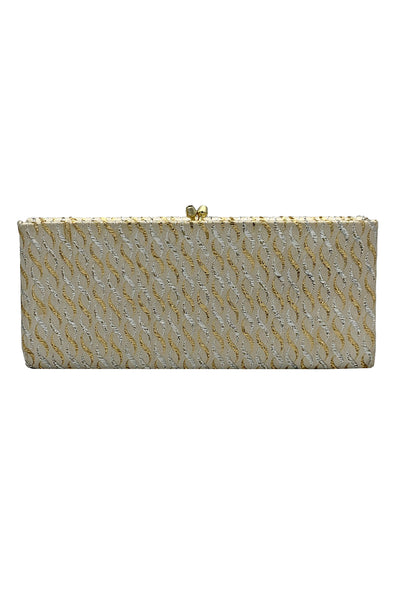 1960s Silver and Gold Metallic Clutch