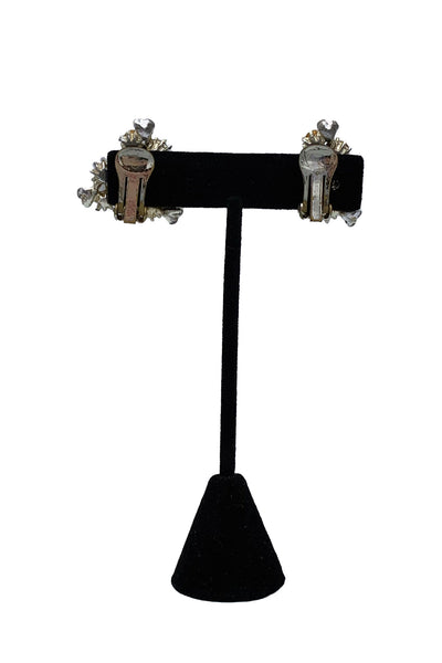 1960s Multi Color Rhinestone Earrings