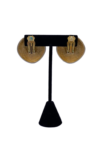 1980's Gold Multi Colored Gem Earrings