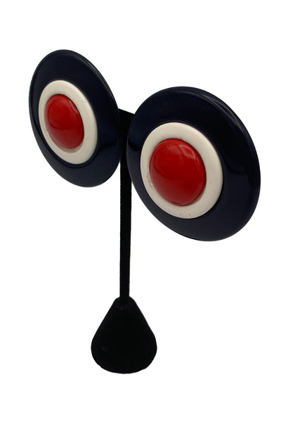 1970's Red, White and Blue Disc Earrings