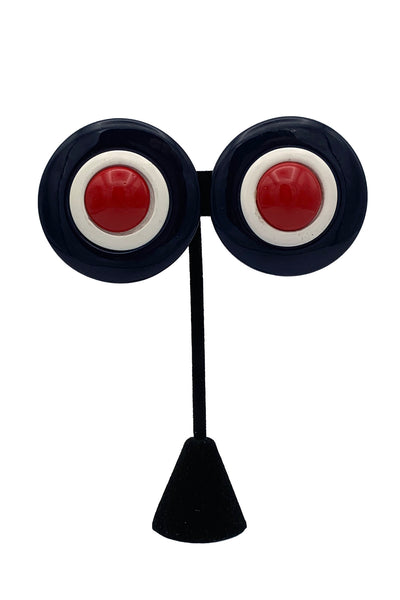 1970's Red, White and Blue Disc Earrings