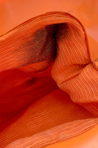 1960s Orange Raffia and Beaded Purse