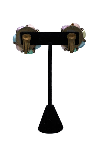 1960s Pastel Cluster Earrings
