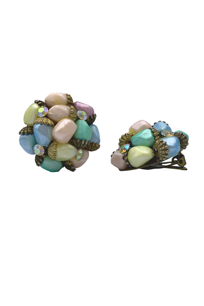 1960s Pastel Cluster Earrings