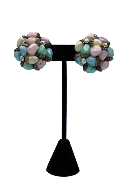 1960's Pastel Cluster Earrings