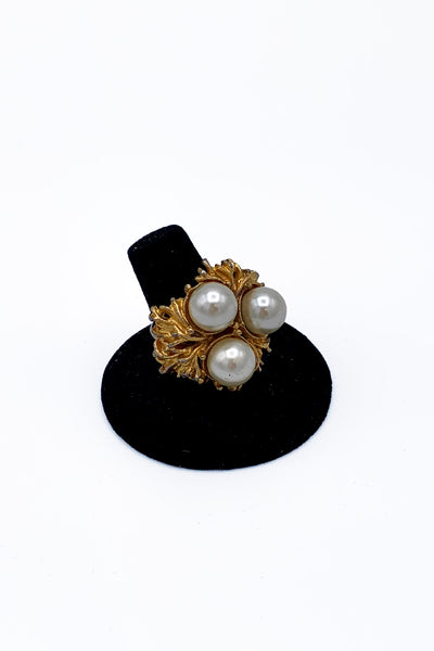 1960s Gold and Pearl Bird's Nest Ring