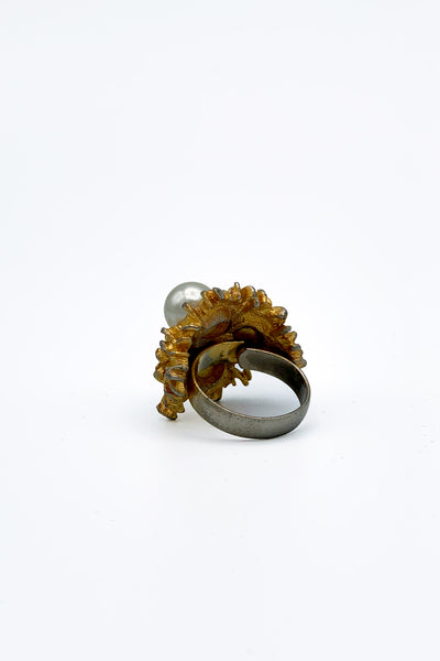 1960s Gold and Pearl Bird's Nest Ring