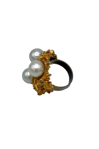 1960s Gold and Pearl Bird's Nest Ring