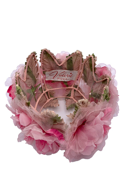 1950s Pink Floral Pillbox Hat