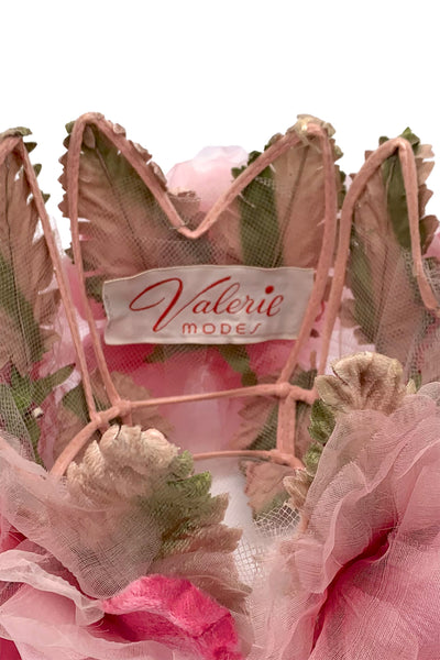 1950s Pink Floral Pillbox Hat