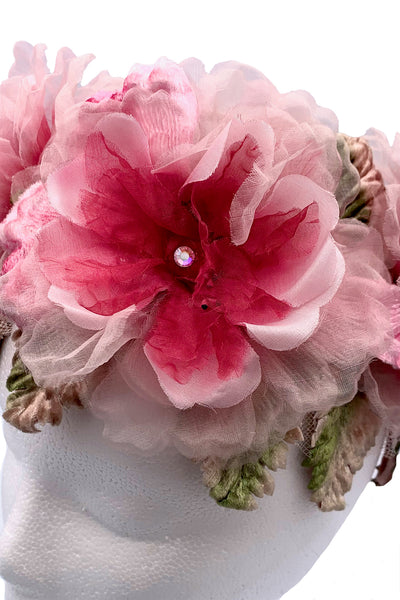 1950s Pink Floral Pillbox Hat