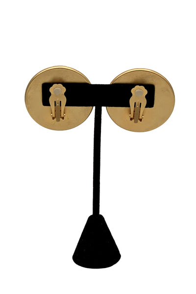 1980s Pink Linen Dot Earrings