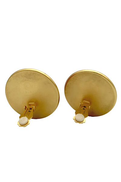 1980s Pink Linen Dot Earrings