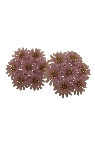 1960s Lavender Floral Cluster Earrings
