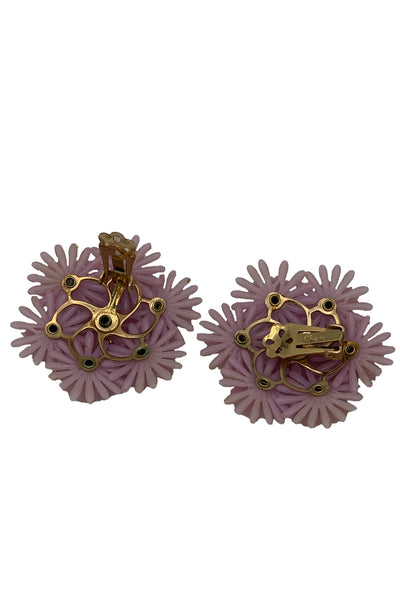 1960s Lavender Floral Cluster Earrings