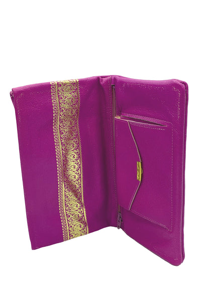 1960s Purple and Gold Metallic Leather Wallet