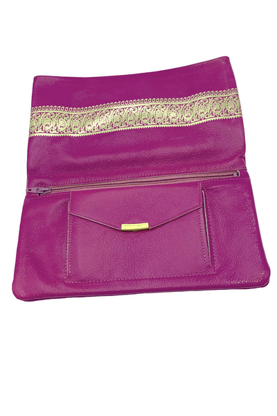 1960s Purple and Gold Metallic Leather Wallet