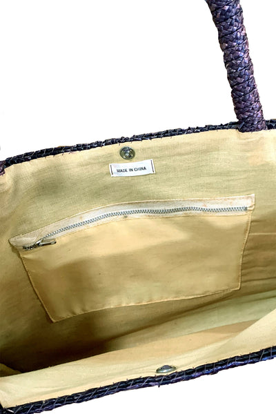 1980s Eggplant Purple Woven Bag