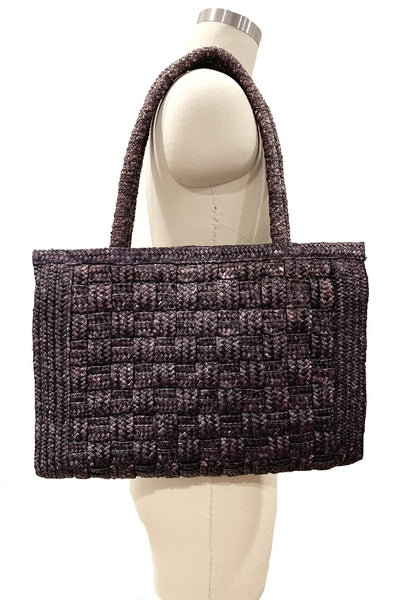 1980's Eggplant Purple Woven Bag