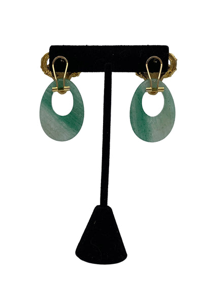 1980's Gold Ram Earrings