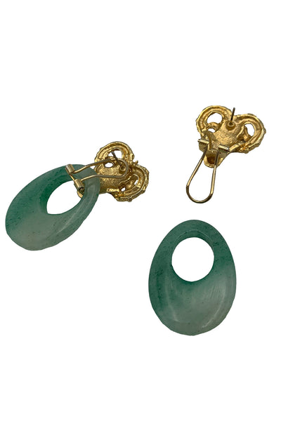 1980's Gold Ram Earrings