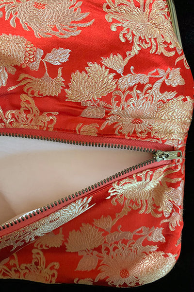 1950s Scarlet Red Silk Clutch