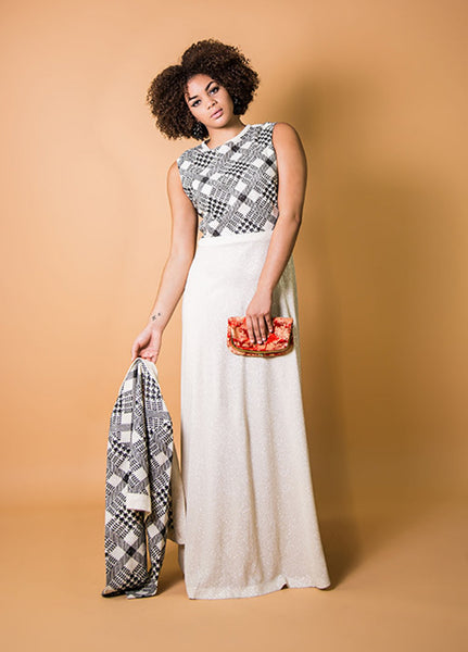 1970s Metallic Black and Silver Lamé Dress Set